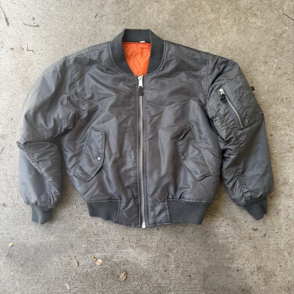 Rothco MA-1 Bomber Flight Jacket Silver / Orange Reversible XS USAF Nylon